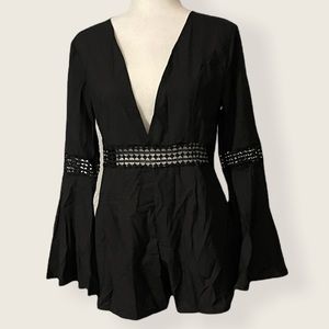 Black Plunge Romper